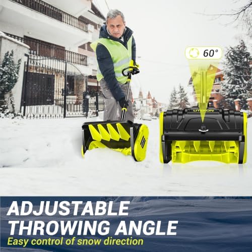 Litekon 40V Brushless Cordless Snow Shovel, 13-Inch Electric Snow Blower with 2X 4.0Ah Batteries, Battery-Powered Snow Removal with 25FT Throw Distance for Patio, Deck, Driveway，Green