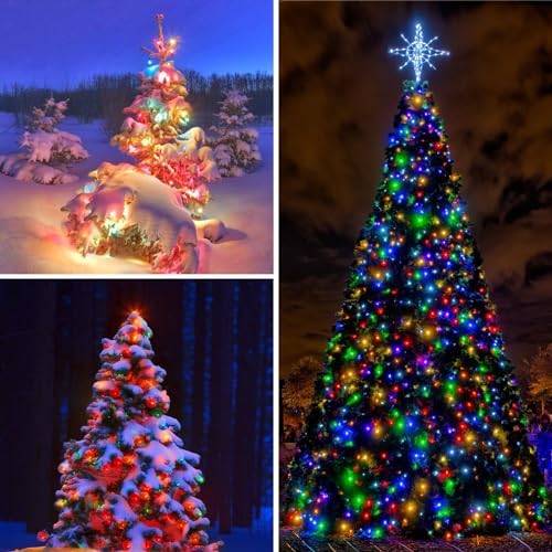Solar String Lights Outdoor 2Pack 500LED 180FT Christmas Lights Multicolor