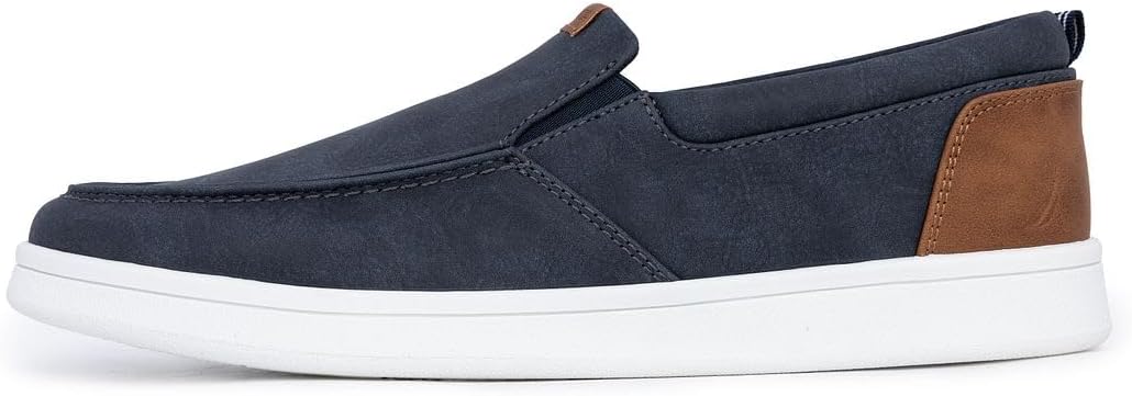 Nautica Men's Slip-On Loafers Casual Moc Toe Sneakers Boat Shoes Slipper for Men – Lightweight & Comfortable - Derwin