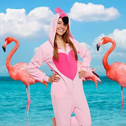Funziez! Slim Fit Adult Onesie - Animal Costume - Plush Unisex Halloween One Piece Cosplay Suit for Women and Men