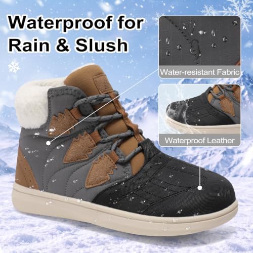 BARERUN Womens Waterproof Winter Snow Boots Lightweight Warm Ankle Booties