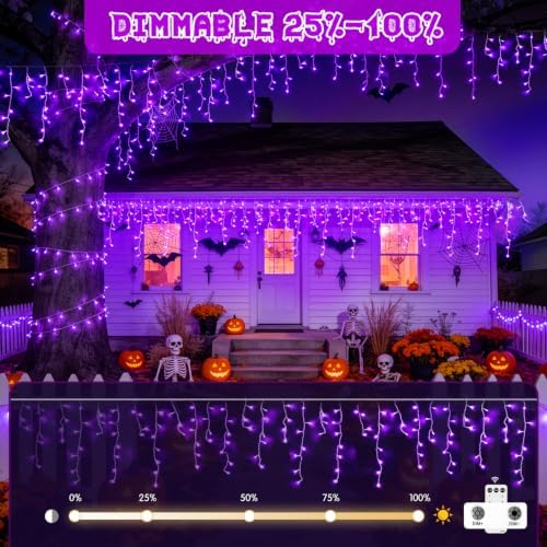 JMEXSUSS Purple Halloween Lights Outdoor, 800 LED