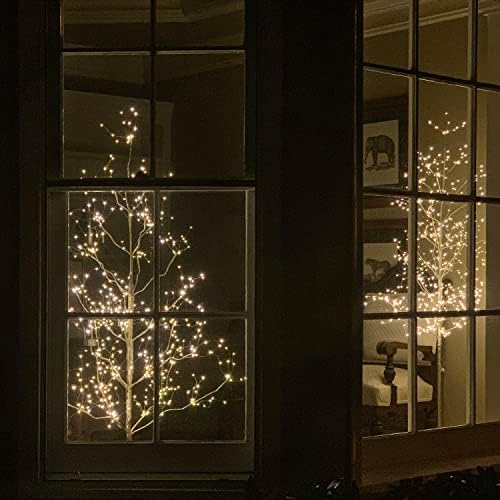 LIGHTSHARE 5 ft. LED Tree - Starlit Tree Collection with Warm White LED Angel Lights, 5 Feet, Silver, Perfect for Home Décor Holiday Party Wedding