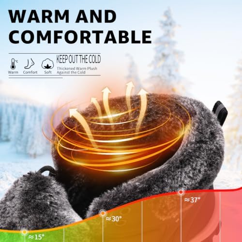 Littleplum Womens Snow Boots - Warm Fur Line Anti Slip Winter Short Boots Comfortable Lace Up Ankle Booties for Outdoor Hiking