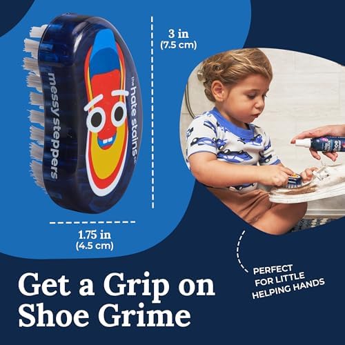 Messy Steppers Complete Shoe Care Kit, Foam Cleaner, Brush & 30 Wipes | Includes 4 Oz Foaming Sneaker Cleaner, Shoe Brush & 30 Cleaning Wipes; For Rubber, Canvas & Leather; Removes Dirt, Grass & Sc