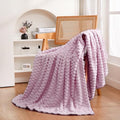 Puncuntex Light Purple Throw Blanket 60"×80" Fuzzy 3D Jacquard Decorative