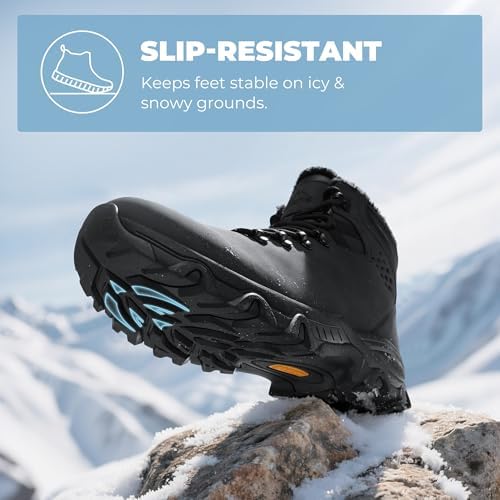 NORTIV 8 Men's Hiking Winter Insulated Snow Boots