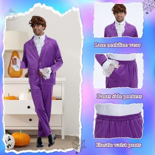 6 Pcs Mens 60's Swinger Spy Costume