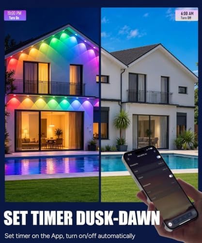 300ft Permanent Outdoor Lights for Christmas Outside House RGB+IC Smart LED