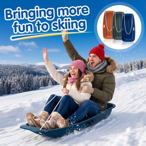 Jerify 6 Pcs 35 in Plastic Snow Sled for Kids Adults