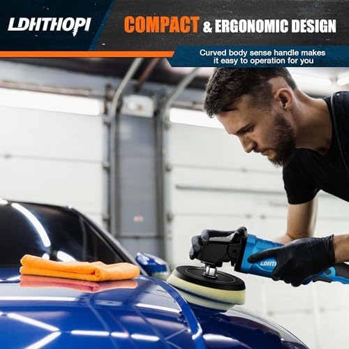 LDHTHOPI Buffer Polisher, 1800W 6 inch/7 inch Rotary Buffer Polisher Waxer, 2026 Upgraded 750-3100RPM Car Buffers and Polishers with 6 Variable Speeds, for Car, Boat, Furniture, Floor