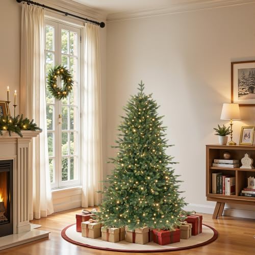 SHareconn 4ft Artificial Prelit Fir Christmas Tree Dual Color Lights