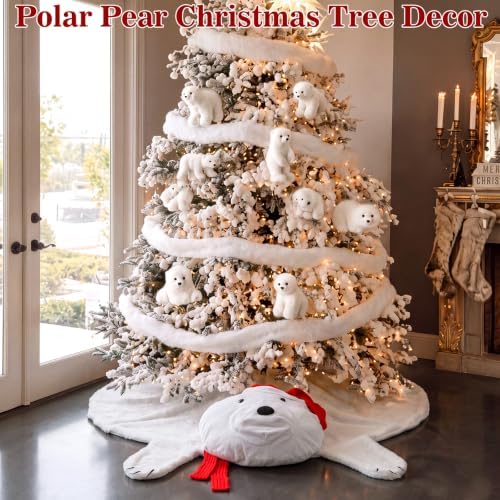 Hollowfly 14 Pcs Polar Bear Christmas Tree Decor Set, Xmas Winter Decor