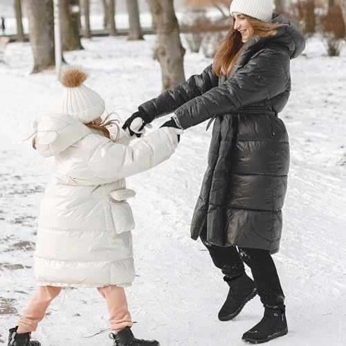 Alicegana Snow Boots for Women Winter: Warm Fur Lined Ankle Booties Comfortable Waterproof Slip On Lightweight Womens Boots