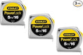 Stanley 33-158 Measuring Tape, 16 Ft L Blade, 3/4 Inch, 3 Pack