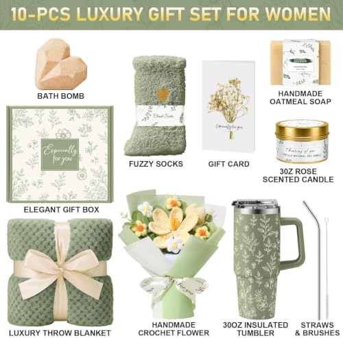 Birthday Gifts for Women Gift Baskets for Women, Self Care Spa Set Relaxation Care Package Get Well Soon Gifts, Unique Christmas Gift for Mom Wife Sister Best Friend