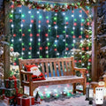 JMEXSUSS 300LED Red White and Green Christmas Curtain Lights with Remote