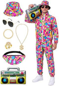 SOMSOC 80s 90s Hip-Hop Tracksuit Costume Set for Men Halloween Party