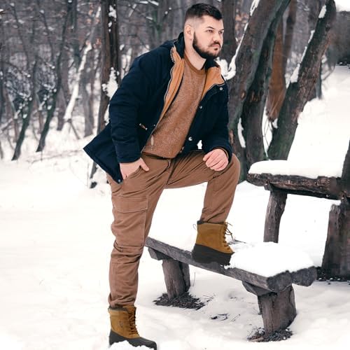 Men's Snow Boots, Insulated Waterproof Winter Duck Boots