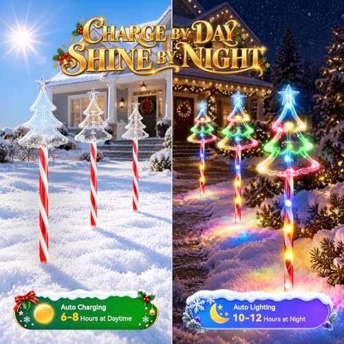 KOOPER 12 Pack Solar Christmas Tree Lights Outdoor, 10 Modes