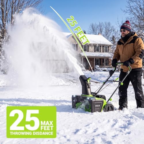 STEELITE 40V(2X20V) Cordless Snow Blower, 20-Inch Snow Thrower 850 lbs/Minute Capacity, Includes 2 x 4.0Ah Batteries & Chargers, Ideal for Walkways and Driveways, Brushless Motor