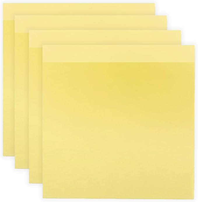 Trailmaker (100 Pack) Sticky Notes Bulk Set, 3x3 Self Stick Memo Pads with 100 Sheets Each, Sticky Notes for Classrooms, Offices, School Supplies & Organization (Yellow)