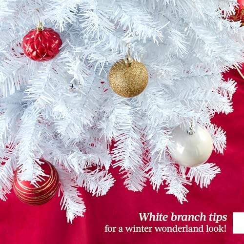 Best Choice Products White Pencil Christmas Tree 9ft Unlit Slim Decoration Without Lights, Skinny Premium Holiday Decor, Metal Stand, Easy Assembly
