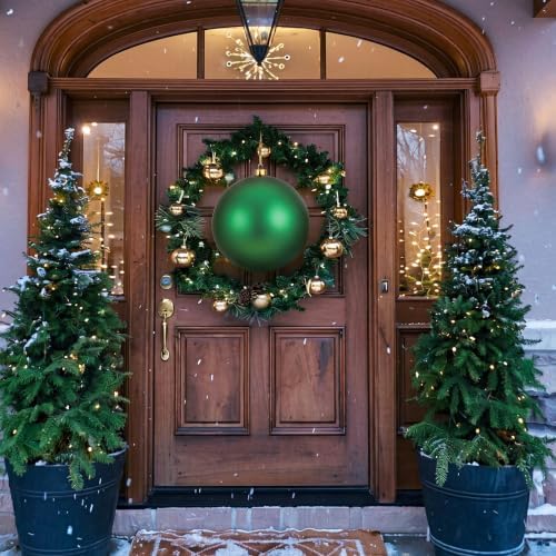 Threan 12 Inch Emerald Green Matte Large Christmas Ball Ornament