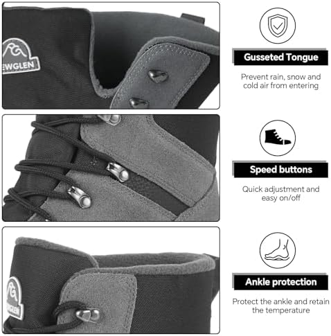 Men's Snow Boots, Waterproof Warm Insulated Winter Boots for Men