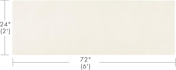 Madison Park Marshmallow Bathroom Rug Non Slip, Luxrurious Plush Bath Mat, Absorbent, Quick Dry, Spa Design Bath Room Décor, 2'x6', Cream