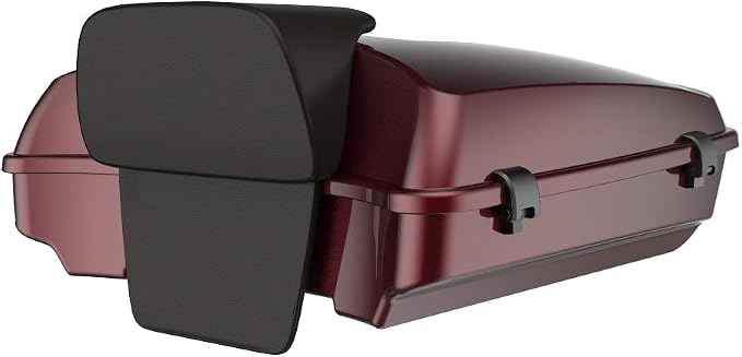 Advanblack Road Glide Tour Trunk Pack Mysterious Red Sunglo Razor Tour Trunk Pack Backrest Pad for '97-'25 Harley Touring Road King Street Glide Electra Glide CVO models