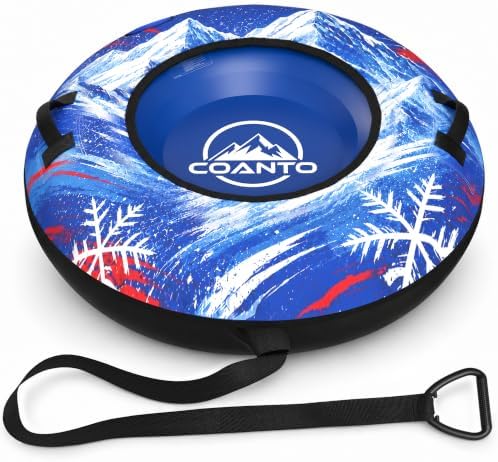 48'' Heavy Duty Snow Tube with Canvas Cover, Snow Sleds for Kids & Adults