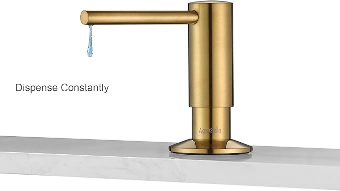 AguaStella ASF026BG Built in Soap Dispenser Brushed Gold Brightly for Kitchen Sink with Soap Bottle Countertop Pump