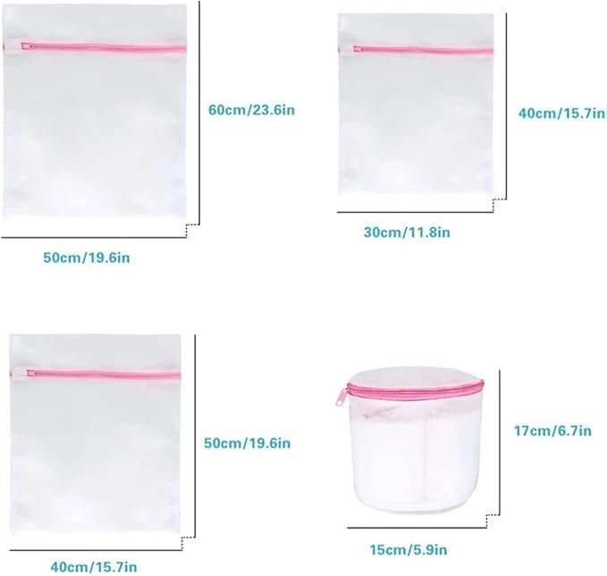 Laundry Bag Reusable Mesh Wash Bag With Non Rust Zipper Clothes Protection Net Washing Machine Universal(1PC-15x16CM)