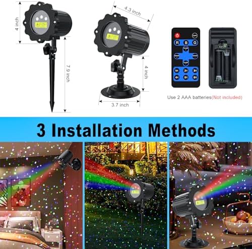 RGB Laser Projector Lights Outdoor, 3 Color Firefly Lights Show