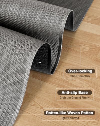 Blvornl Ultra Large Office Chair Mat for Hardwood Floor, Rolling Chair Mat for Hard Wood, Large Anti-Slip Hard Floor Protector, Heavy Duty Computer Desk Rug for Office and Home 50"*63" Grey