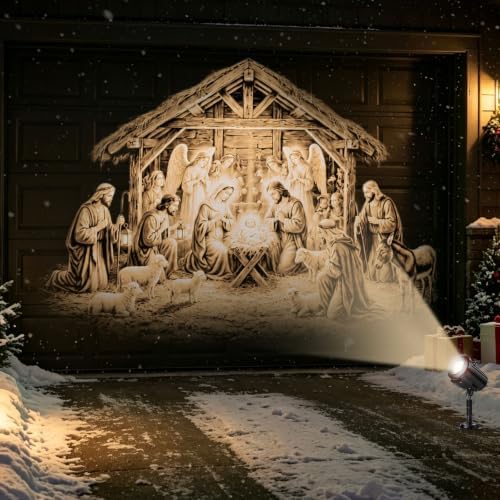 12-in-1 3D Nativity Christmas Projector Lights Outdoor Decor