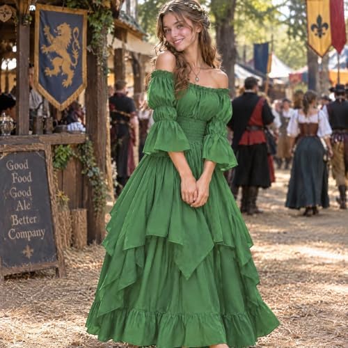 Women's Gothic Witch Dress Medieval Renaissance Costume Victorian Dress