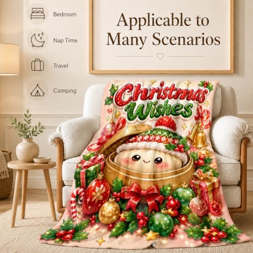 Christmas Blanket Cute Home Decor, 40" x 50" Dumping Blanket Gift for Girls