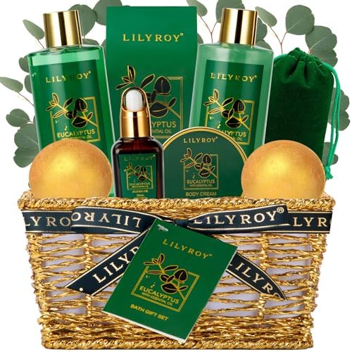 10Pcs Eucalyptus Spa Bath Gifts Set Premium Spa Gift Basket for Women & Men