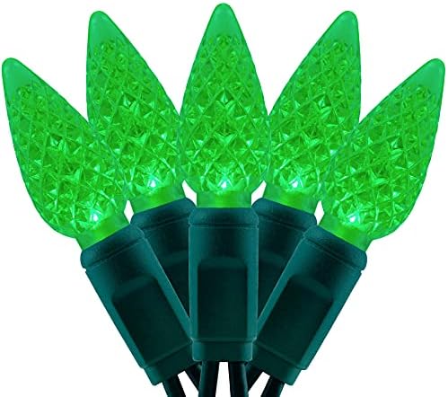 YULETIME 140 Green C6 Christmas String Lights, 2-Set 36 ft 70 One-Piece LED