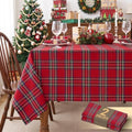 6f Christmas Tablecloth Rectangular, Tartan Plaid, 2-Pack