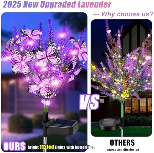 NBQQ Solar Christmas Tree Lights 4 Pack Purple Christmas Decor