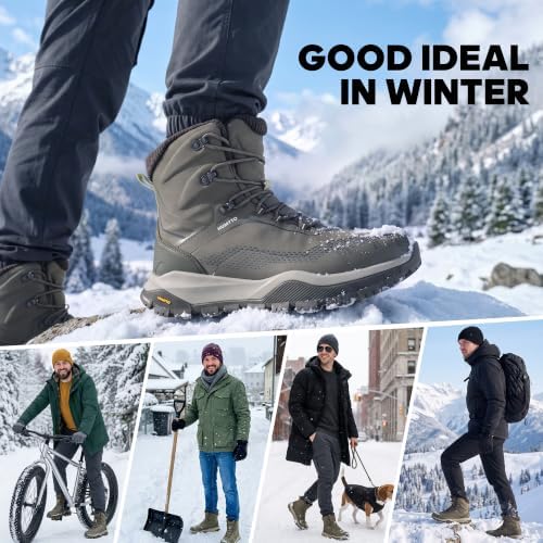 HUMTTO Men's Thermal Insulated Winter Snow Boots