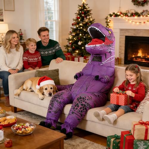 Funny Inflatable Dinosaur Costume for Adult and Kids,Blow Up Dinosaur Costume for Halloween Cosplay Party