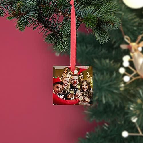 PYD Life 24 PCS Sublimation Blanks Ornament Glass Frosted 3" Square