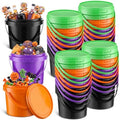 Funnymoom 50 Pack 48 oz Halloween Trick or Treat Candy Buckets for Parties
