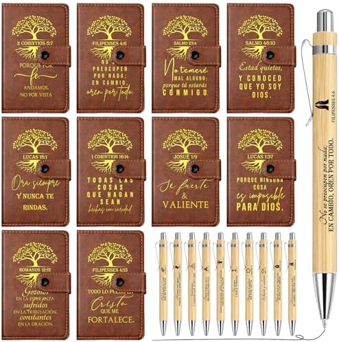 Spakon 20 Pcs Christian Prayer Journals with Pens, Spanish Tree of Life