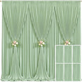 6 Panels Sage Green Backdrop Curtain for Parties Wrinkle Free Dark Green Photo Curtains Backdrop Drapes Fabric Decoration for Baby Shower Birthday Party Photography 30ft(W) x 10ft(H)