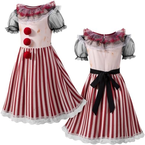 Clown Costume for Girls, Halloween Scary Killer Clown Costume